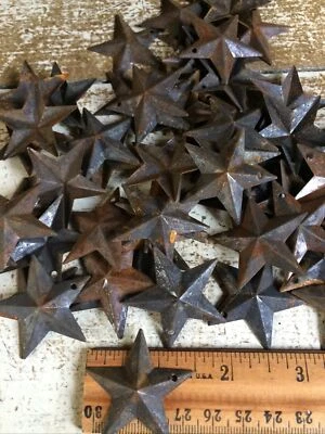 Lot 50 Rusty Black Barn Stars Star 1.5 in 1.5" Primitive Country Rust Supply - Image 1 of 4