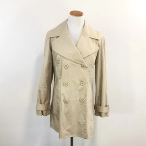 Jockey Women Sz M Lightweight Double Breasted Beige With A Sparkle Coat Washable - Picture 1 of 11