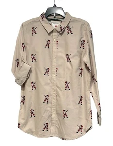 Camisa de Papá Noel Dabbing con botones Ricky Singh de mezclilla y flores para niños, tostada-11/12 - Imagen 1 de 14