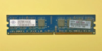 NANYA 1GB 2Rx8 PC2-5300U-555-12-E1 DDR2-667 Desktop RAM – Tested & Working - Image 1 of 3