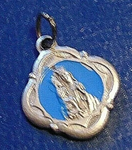 tiny 1/4" Mother Mary and child baby Jesus pin pendant ITALY - Picture 1 of 2