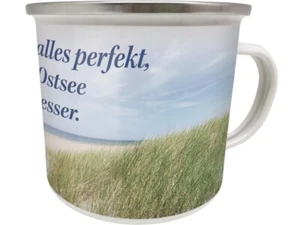 Tazza smaltata 0,5 L - SUL BALTICO ANDRÀ TUTTO MEGLIO - TAZZA EB26 VACANZA MARE - Foto 1 di 2