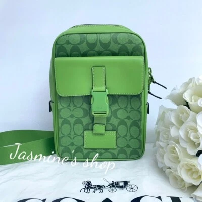 NWT Coach Men’s Crossbody Track Pack in signature cancas C9838 - Image 1 of 4