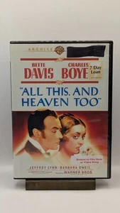 All This, and Heaven Too (DVD, 194O) Bette Davis, OOP CLASSIC, Ex Library - Picture 1 of 3