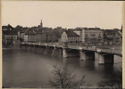 Switzerland, Basel, Die Alte Rheinbrücke & Hôtel Trois, Vintage Photomechanical