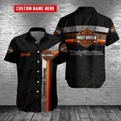 Personalized Harley Motor Racing Davidson Casual Button Down Shirt Unisex Adults - Image 1 of 4
