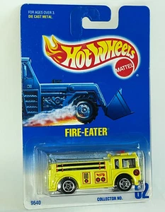 1991 Hot Wheels Fire Eater Yellow Fire Truck Engine Diecast Mattel #82 NEW - Foto 1 di 4