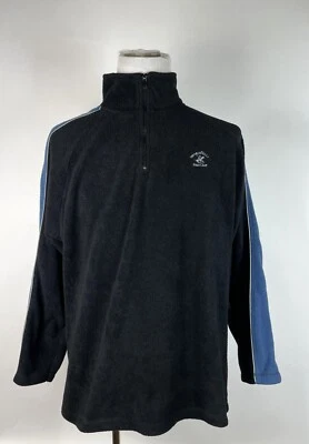 De colección. Y2K Beverly Hills Polo Club Suéter Chaqueta 1/4 Cremallera Vellón Azul Negro L Foto 1 de 4