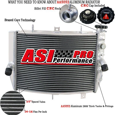 ASI Aluminum Motorcycle Radiator For Suzuki GSXR 600 GSXR600 750 2004-2005 - Image 1 of 4