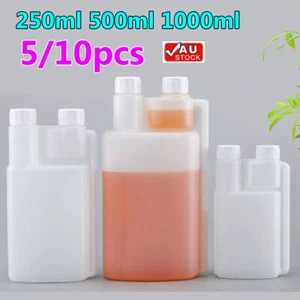250/500/1000ml 1L Plastic Twin Chamber Squeeze Measure Graduated Standard Bottle - Picture 1 of 6