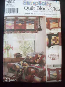 Simplicity Pattern 9852 Sunrise Sunset Sunshine Shadow Block Club #2 UC/FF/NOS - Picture 1 of 4