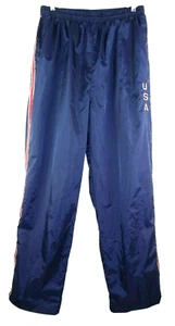 USA Track Pants Blue Women Size L Pockets Lined Running Athletic Activewear - Picture 1 of 10