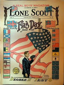 Lone Scout Magazine June 10 1916 Scouting US Flag Day Patriotic Baseball - Picture 1 of 3