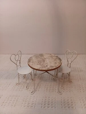 Shackman Metal Dollhouse Bistro Table with Two Chairs Japan Vintage - Image 1 of 4