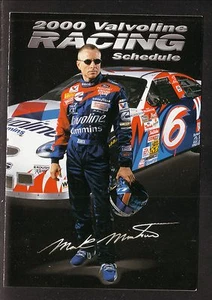 Mark Martin 2000 Valvoline Racing Pocket Schedule NASCAR - Imagen 1 de 2