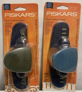 2 Fiskars Border Paper punch / Get it A Swirl Leave It To Weaver Original Pack - Picture 1 of 7