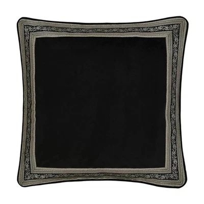 J. Queen New York Cascade Glacier Velvet Euro Sham 26" X 26" Black Blue Gold - Image 1 of 4