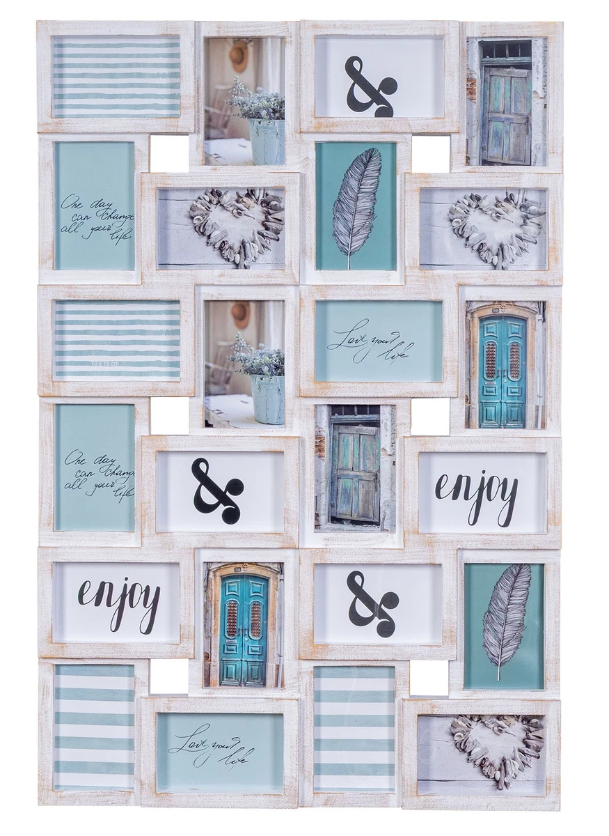 Wackadoo 3er Bilderrahmen Collage – 13x18 Cm, FSC-Holz Gold, Mit Glas & Passepartout, 51,5x24,5 Cm