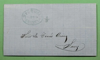 DR WHO 1866 BOLIVIA STAMPLESS F/L POTOSI TO SUCRE w17115 - Image 1 of 4