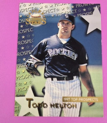 1997 Topps Stars PROSPECT RC #104 Todd Helton Colorado Rockies BASEBALL Card 7F - Image 1 of 2