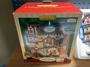 Lemax Village Collection THE PLAZA RESTAURANT Exterior LIGHTED Building #65393 - Picture 1 of 23