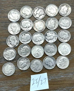 Moneda de diez centavos Roosevelt/Liberty 25-90 % de plata anteriores a 1964 fechas mixtas circuladas envío gratuito - Imagen 1 de 2