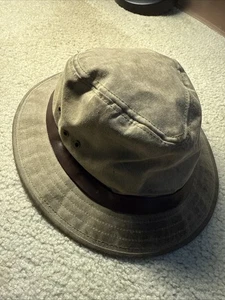 M FILSON STYLE 15-SH Tin Cloth Waxed Canvas Green Packer Hat - Exec Cond USA - Picture 1 of 7