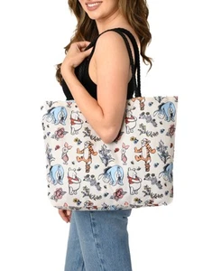 Winnie The Pooh Tote Bag All-Over Print Carry-On Travel Eeyore Piglet Women's - Picture 1 of 10