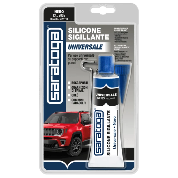 Saratoga SILICONE SIGILLANTE, silicone Alta Temperatura sigillante Nero 60ml - Immagine 1 di 1