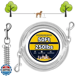 Hundebindekabel 50 Fuß, strapazierfähige Leine für Hof, Leine mit abnehmbarem Schock - Bild 1 von 5