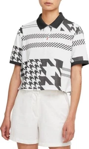 Nike Mujer XL Camisa Polo de Golf a Cuadros Top Pullover Dri-Fit Negra DD0488-100 NUEVO - Imagen 1 de 9