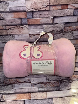 Manta mariposa polar rosa especial bebé púrpura flor corazón Cutie Pie bebé Foto 1 de 4