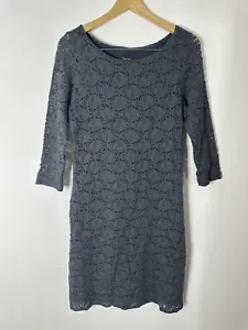 Phase Eight Ladies Navy Blue Lace Dress Size 14 3/4 Length Sleeves - Picture 1 of 4