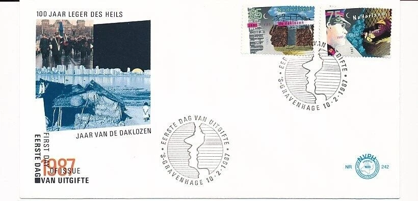 D56950 NVPH 242 Centenary Salvation Army FDC Netherlands - Image 1 of 1