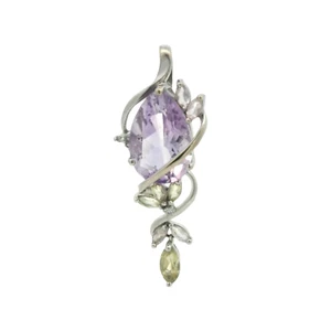 Cubic Zirconia Pendant In 14K White Gold - Picture 1 of 6