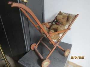 Holz Klappstuhl auf Räder mit Bärchen - Bild 1 von 5
