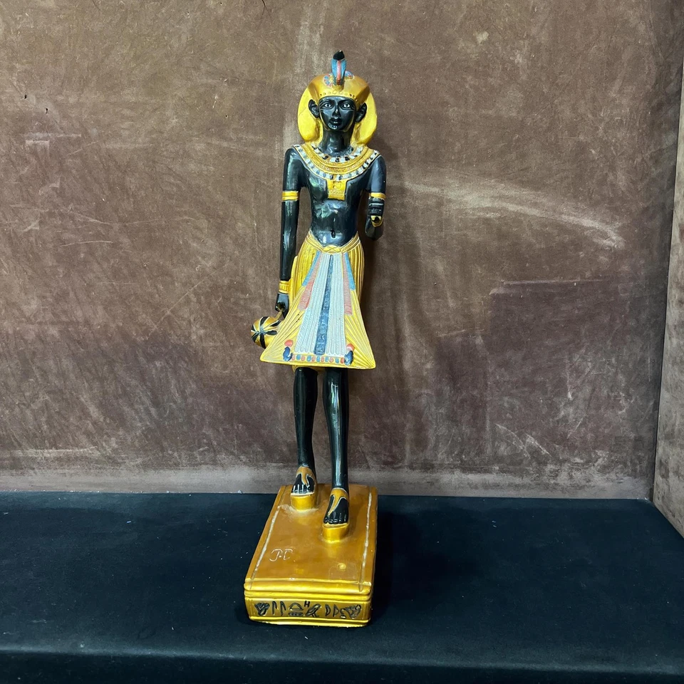 Large Ancient Egyptian statue Guardian Qah, handcrafted heavy black solid stone  - Image 1 of 4