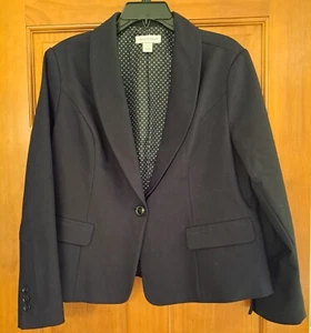 CJ Banks Blazer Women's Large 14 Long Sleeve Suit Jacket One Button Fully Lined - Picture 1 of 7