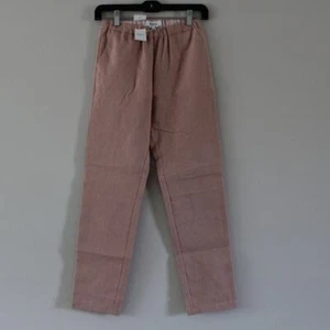 NWT Bonpoint Mikki Cotton Linen Pants Straight Leg Pink 12 Girls  - Picture 1 of 7