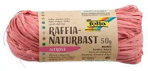 folia Raffia 9029 Natural Raffia Dusky Pink 1 Bundle of 50 g Natural Straw Blend - Picture 1 of 2