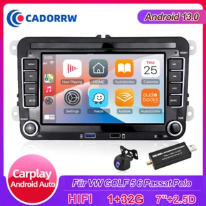DAB+ 7" Autoradio Android 13 Carplay GPS Navi für VW GOLF 5 6 Passat Polo Kamera - Bild 1 von 21