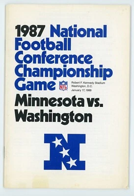 1987 NFL NFC Championship Game Media Guide -  VIKINGS vs REDSKINS  *READ - Image 1 of 2