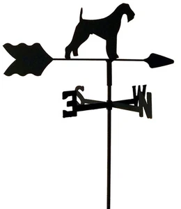 AIREDALE TERRIER GARDEN WEATHERVANE WROUGHT IRON LOOK MADE IN USA TLS1002IN - Picture 1 of 2