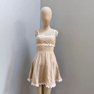 Billy J Lys Mini Dress Beige White Size 8 - Picture 1 of 12