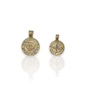 Circle Swallow Medallion - 10K Yellow Gold - Picture 1 of 5