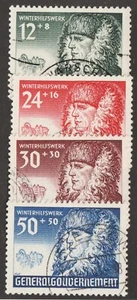 1940 Poland, General Government, German Sc# NB8-11. Peasant Relief. Used Cv$9.10 - Picture 1 of 1