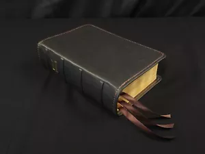 Premium Leather Bible - ESV Study Bible in Black Cowhide - Picture 1 of 7
