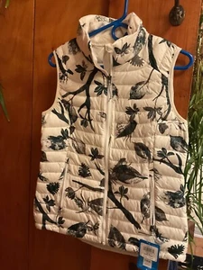 Columbia Puffer Vest S /P Whiteout Trees Leaves Bugs Floral Omni Heat Thermal - Picture 1 of 10