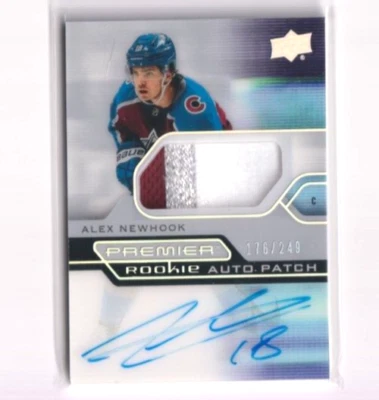 2021-22 UD Premier Rookie AUTO Patch Alex Newhook /249 Colorado Avalanche - Image 1 of 2