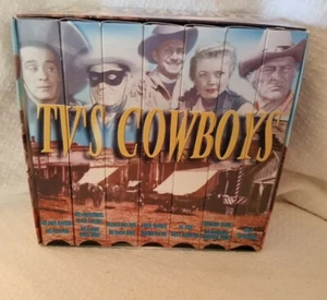 VHS Set of 7 "TV'S Cowboys" 6 Hours of 13 TV Series Black & White - Picture 1 of 6